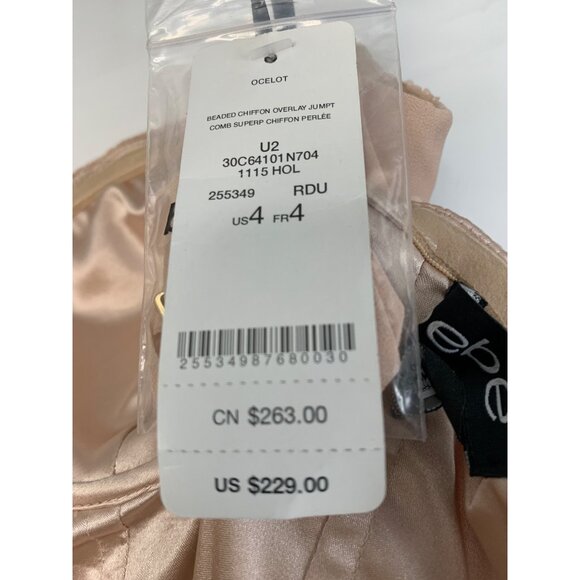 Formal Chiffon Overlay Strapless Jumpsuit Walk Thru Maxi Sz 4 NWT Bebe Prom - Picture 6 of 11